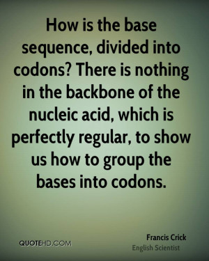 How is the base sequence, divided into codons? There is nothing in the ...