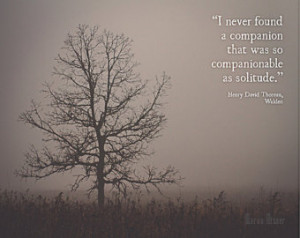 Tree in Fog Photograph | Solitude W alden Quote Henry David Thoreau ...