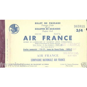 Air France First Class Ticket