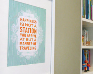 Happy Travels inspirational quote p rint poster - ready to ship - 8x10 ...