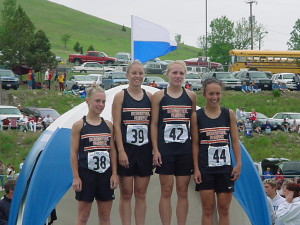 Girls track B 1600 relay