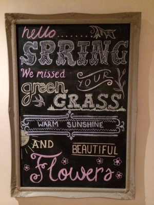 Spring quote chalkboard