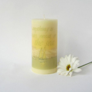 Pillar Candle Inspirational Quote The Cure by ChandlerAndKemp, $10.00