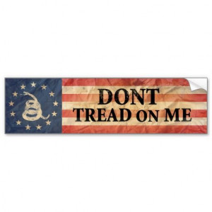 Gadsden and US 1776 Flag Bumper Sticker