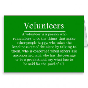 Role of Volunteers Greeting Card