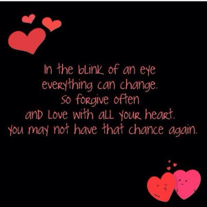 Life Changes in a Blink of an Eye Quote