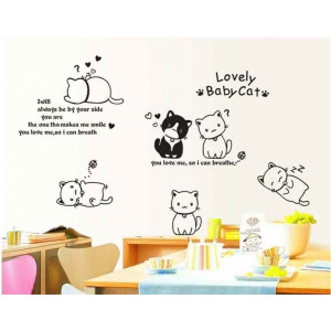 Home Wall Stickers > Lovely Baby Cat Quotes Wall Sticker