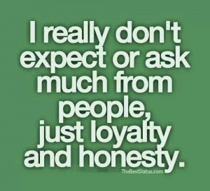 Loyalty & honesty