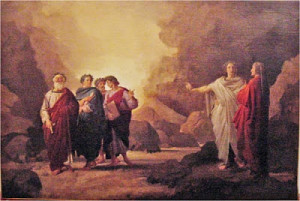 This painting is of Dante and Virgil, strolling through Hell’s lobby ...