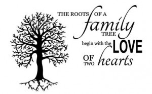 Home Vinyl Decor Quotes The Roots of a Family Tree Begin with the Love ...