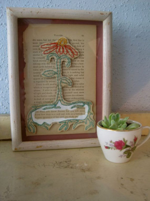 Multidimensional Embroidery Flower Art & Quote by SwagInACompany