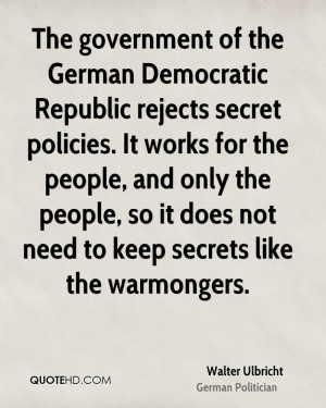 government of the German Democratic Republic rejects secret policies ...