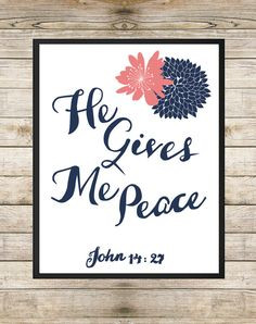 ... Quote, Floral Print, Navy and Coral, Nursery Art, Housewarming Gift