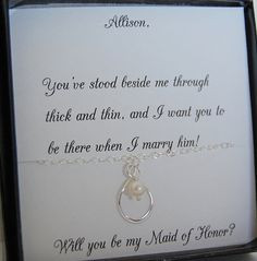 Maid of Honor, Bridesmaid, Will you be my Maid of Honor, Infinity ...