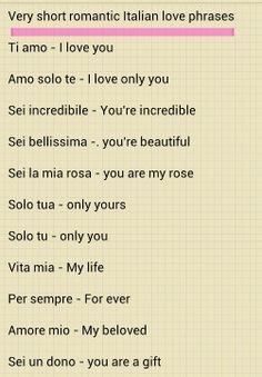 Love Quotes For Him In Italian With English Translation: Learning ...