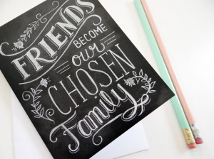 Friendship Card - Best Friend Card - Chalkboard Art - Hand Lettering ...