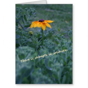 Strength solitude yellow flower quote card