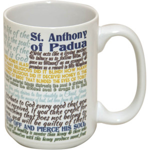 ST ANTHONY OF PADUA QUOTES MUG