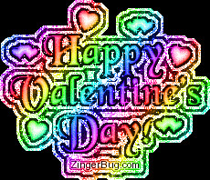 Glitter Graphic Comment: Rainbow Valentine's Day Glitter Text