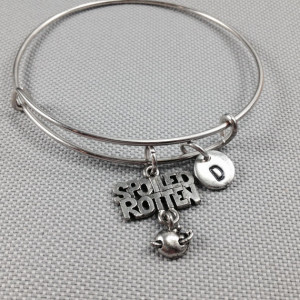 Spoiled rotten bangle bracelet, quote bracelet, apple bracelet ...
