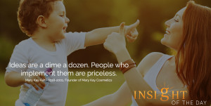 motivational quote: ideas are a dime a dozen. People who implement ...