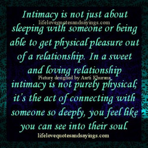 Intimacy Is Not Purely Physical..