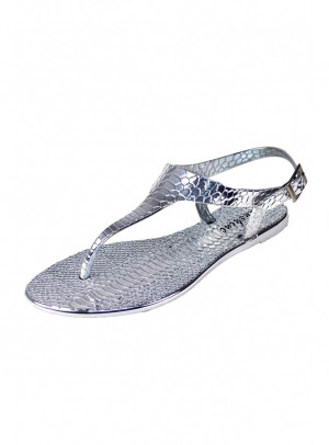 Silver Jelly Sandals