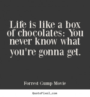 ... is like a box of chocolates: You never know what you're gonna get