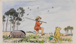 Christopher Robin with Winnie-The-Pooh, Piglet and Eeyore (original ...