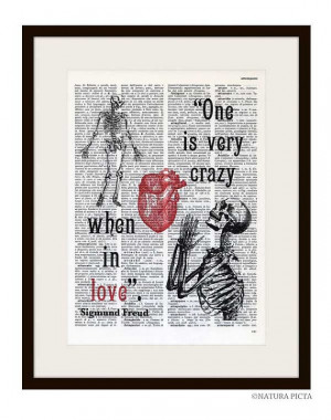 Skeletons in love anatomy Freud quote dictionary print - on Upcycled ...