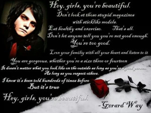 Gerard Way..Hey Girls Youre Beautiful