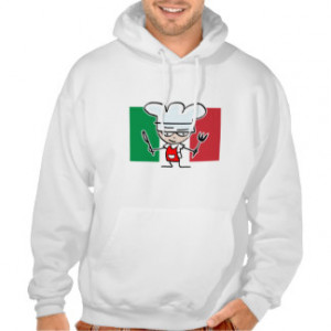 Italian Chef hoodie with flag and cartoon design