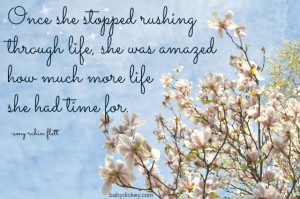 ... rush through life fabulous blog post to go along with this quote too