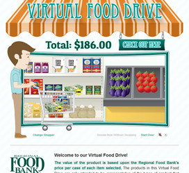 ... animated website for the Regional Food Bank's Virtual Food Drive