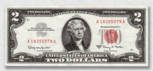 Thomas Jefferson Two Dollar Bill