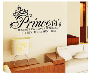 Princess quote wall sticker Art mural decal DIY home decor decoration ...