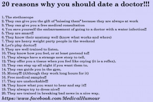 on 20 reasons to date a doctor do read it with a pinch of salt and ...