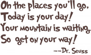Showing Gallery For Dr Seuss Quotes Oh The Places You'll Go Today Is ...