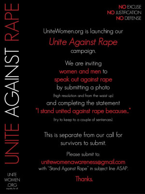 Unite Against Rape – Send In Your Photo