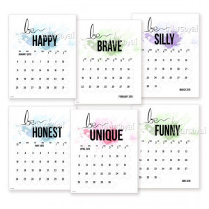 ... Inspirational quotes, 2015 printable calendar, watercolor calendar