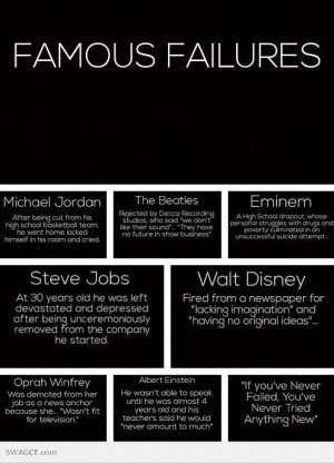 Don't be afraid to fail. Look at these famous failures