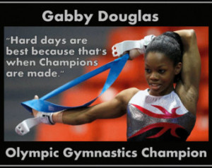 Gymnastics Poster Gabby Douglas Olympic Champion Gymnast Photo Quote ...