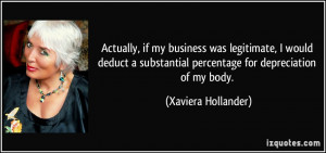 ... percentage for depreciation of my body. - Xaviera Hollander