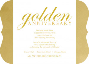 Shimmering Golden 50th Anniversary Party Invitation by PurpleTrail.com ...