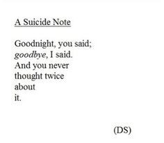 depression suicide a suicide note suicide thoughts suicide goodby