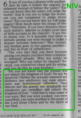 Corinthians 6:9 - Homosexuality