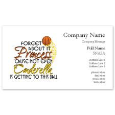 Not Even Cinderella - Basketball Business Cards for