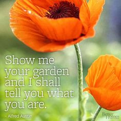 ... Show me your garden and I shall tell you what you are.