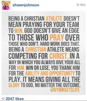Quote shared by Olympic Gymnast Shawn Johnson