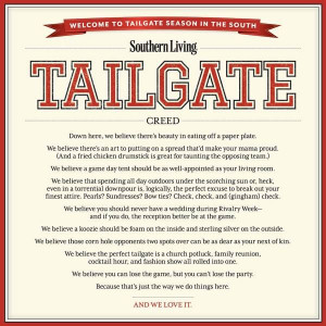 The Southern Living Tailgate Creed